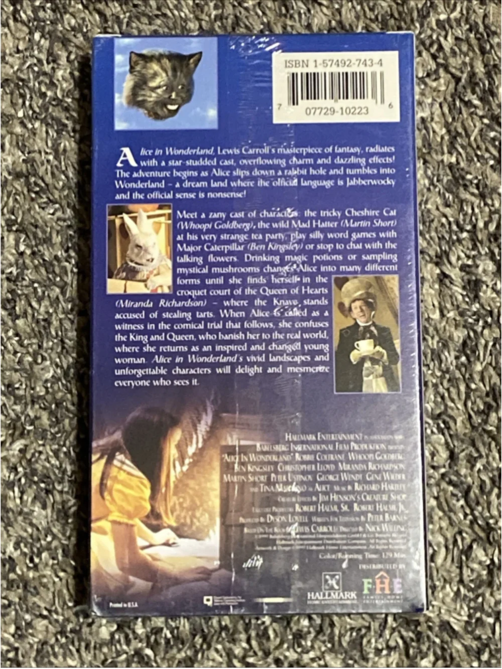 Factory Sealed - Hallmark Alice In Wonderland (VHS, 1999, Slipsleeve)